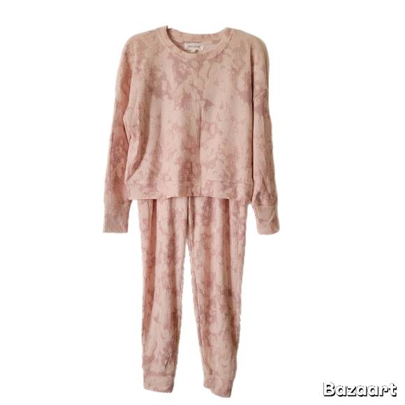 Pink Rose Other - Pink Rose Pajama Set Womens L Large Pink Long Sleeve Top Pant Bottoms